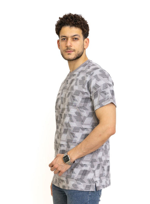 Silver Printed Round T-Shirt Design 2 - Khotwh